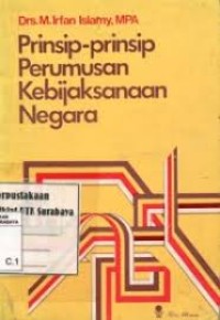 Prinsip-prinsip Perumusan Kebijaksanaan Negara